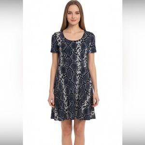 Capsule fit & flare dress size 10 snakeskin print